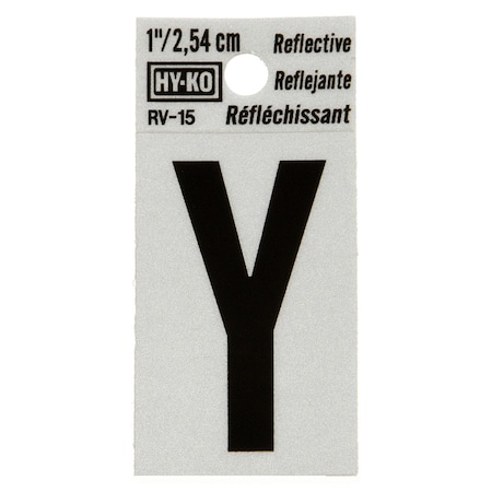 1.25In Reflective Letter Y, 10PK